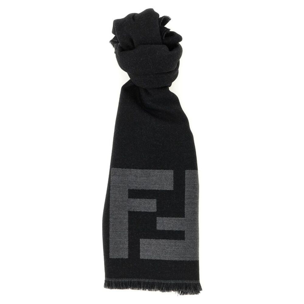 Fendi Black Virgin Wool Men's Scarf